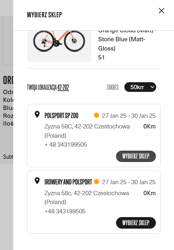rider connect - sprawdz dostepnosc